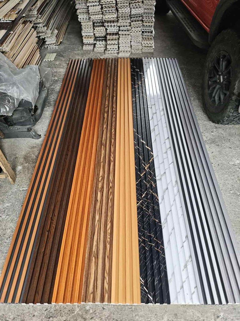 PVC AND WPC WALL PANEL (Category: Wall Decor) located in Manila. Submitted by belaurio (Listing ID 1403604778, Image 3). Description: BODEGA SALE📦📩 Starting price@ ₱250 Bagsak presyo😊💯 ✅VINYL PLANKS (Adhesive) Size: 91cm*15cm Thickness: 1.5mm | 2mm | 3mm ✅VINYL TILES (Adhesive) Size : 45cm*45cm*1.5mm 60cm*60cm*1.5mm ✅MARBLE STICKER Size : 2.8cm*1.2cm Thickness : 3mm ✅FLUTED INDOOR PANEL: Size : 2.9 meters 15cm width Thickness : 8mm | 17mm | 2