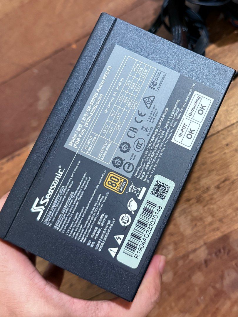 Seasonic 520W Bronze Rated (Category: Desktops) located in San Pablo. Submitted by dtanne (Listing ID 1403588622, Image 1). Description: .