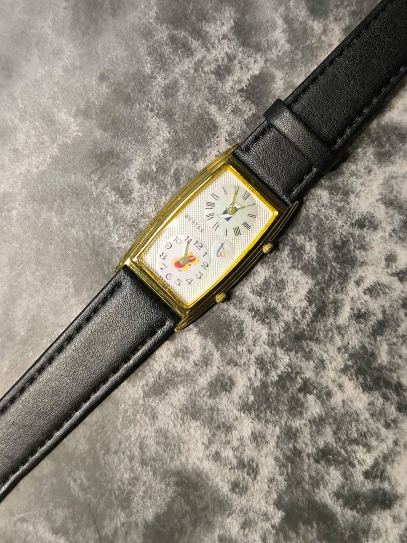 Westar Dual Time Watch with Leather Strap (Category: Women's Watches) located in Pasay City. Submitted by cassiuss (Listing ID 1403598097, Image 3). Description: Elegant Westar dual time watch with a rectangular gold-toned case. Features a white dial with two sub-dials and a black leather strap. The watch comes with its original box. The back of the watch case has the Westar brand name and other details. The strap is genuine leather..