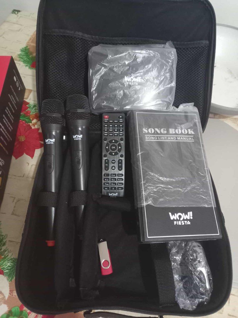 WOW! Fiesta Melody 10 Wireless Karaoke System (Category: Soundbars, Speakers & Amplifiers) located in Caloocan City. Submitted by katy08 (Listing ID 1403604037, Image 2). Description: Wow Fiesta karaoke Seldom used 3x lang nagamit Almost brand new Rsf: hindi nagagamit.