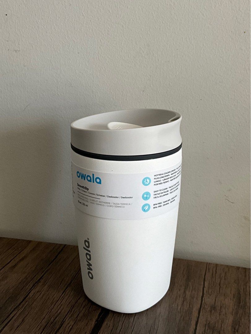 [SALE] 12oz Owala Smoothsip Slider in Shy Marshmallow (Category: Water Bottles & Tumblers) located in Manila. Submitted by lemoncart.ph (Listing ID 1403632213, Image 3). Description: - no dents/ scratches - 100% authentic IG: lemoncart_ph.