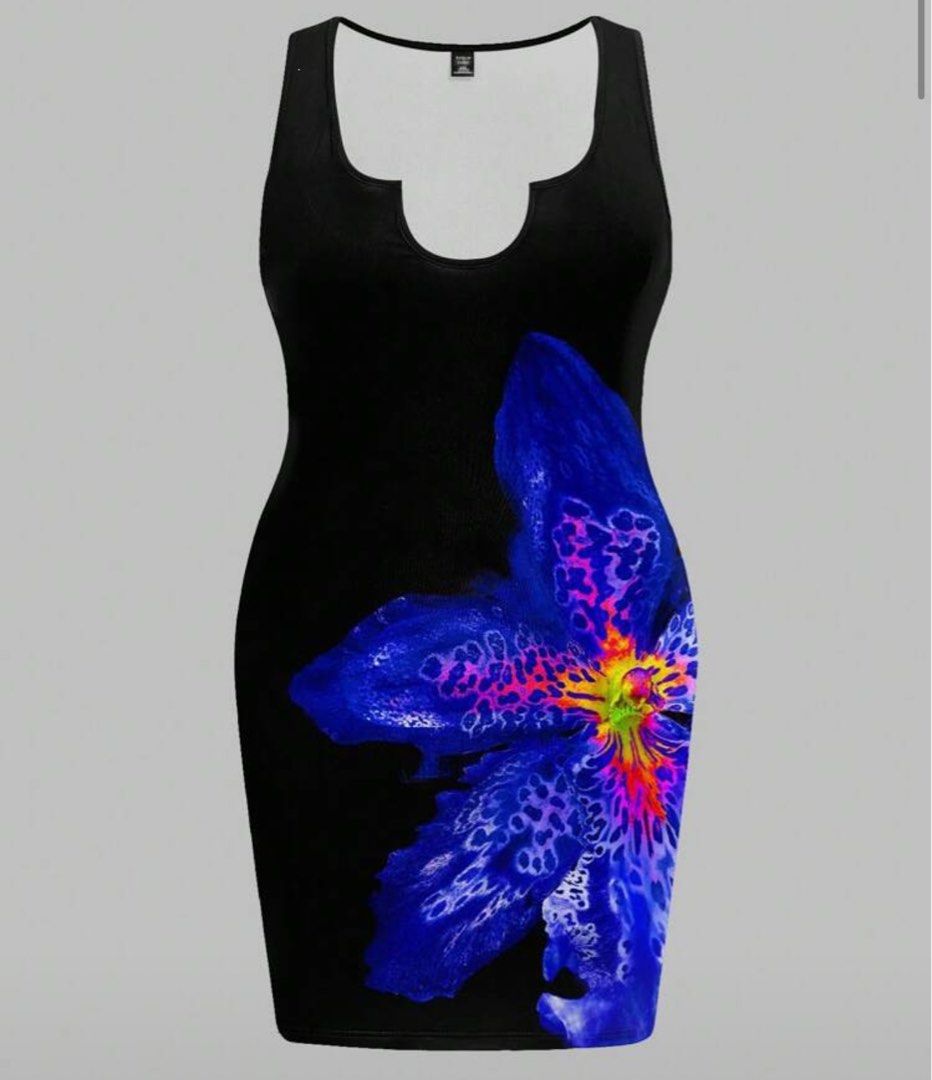 black floral mini summer dress (Category: Dresses) located in Las Pinas. Submitted by yuh444 (Listing ID 1403801954, Image 2). Description: never used.