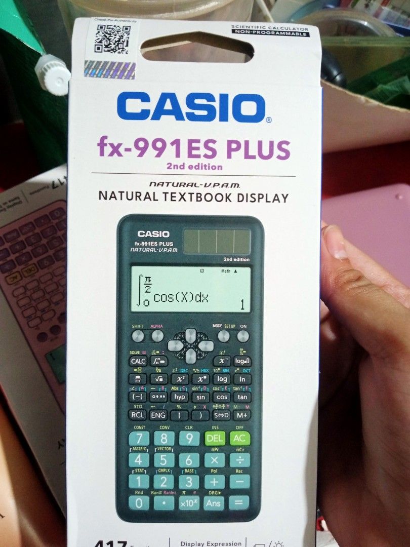 Casio fx 991 ES Plus 2nd edition Scientific Calculator Black (Category: Office & Business Technology) located in Tarlac. Submitted by epsilon_alts (Listing ID 1403777591, Image 1). Description: Casio fx 991 ES Plus 2nd edition Scientific Calculator Black -solar and battery powered -wt complete box and manuals -417 functions & 40 constants -tarlac loc .