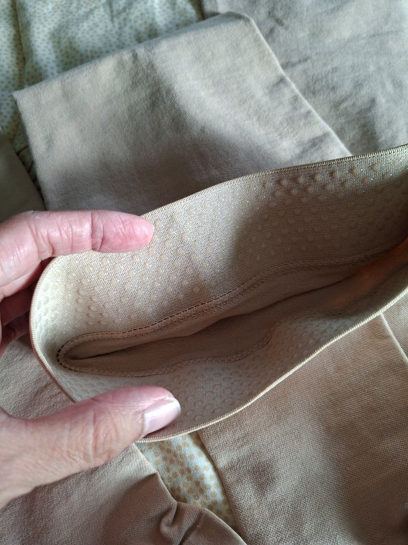 Compression socks (Category: Socks & Tights) located in Balanga. Submitted by jp.md (Listing ID 1403806813, Image 2). Description: - Beige knee-high stockings, compression - Fits XL - Textured design at the top - Made of soft, stretchy material - Neutral color, easy to match - Comfortable and easy to wear.
