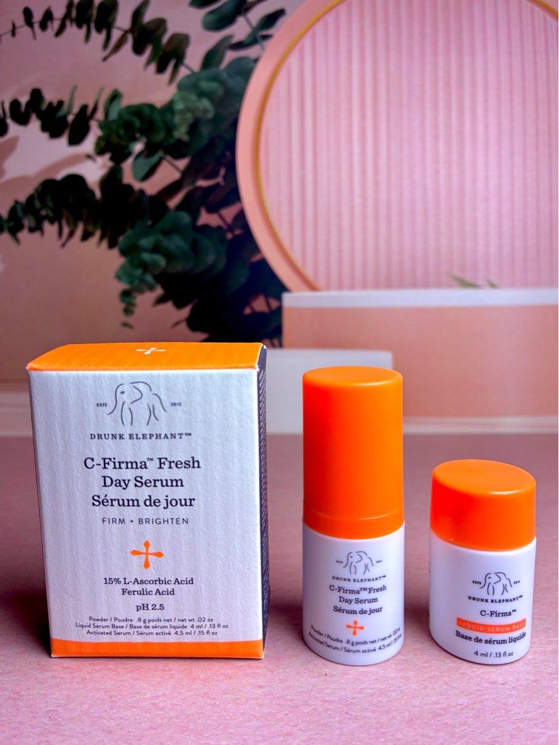 Drunk Elephant C-Firma Serum Set Mini (Category: Face Care) located in Manila. Submitted by karen_theshoppingqueen (Listing ID 1403786958, Image 1). Description: ONHAND AND ALWAYS READY TO SHIP‼️ Brand new comes with box✨ Inclusions: Liquid Serum Base 4ml Activated Serum 4.5ml.
