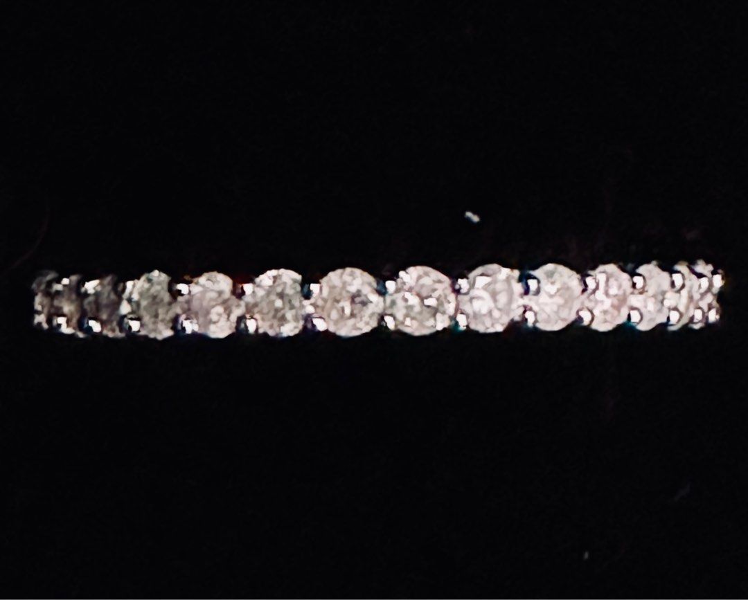 Eternity ring (Category: Rings) located in Pasig City. Submitted by redmann (Listing ID 1403688475, Image 2). Description: Natural diamonds Eternity ring 18k white/yellow gold setting Size 5-9 With certificate Pasig.