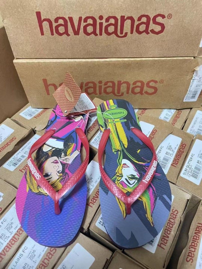 Havaianas Flip Flops - Various Designs (Category: Flipflops and Slides) located in Singapore. Submitted by yangtianjiao82 (Listing ID 1403621354, Image 3). Description: Brand new Havaianas flip flops in various designs. Available in multiple sizes. Perfect for the beach, pool, or everyday wear. Comfortable and stylish. Please inquire for specific designs and sizes available. 杨厝港自提，男女老少款式都有。.