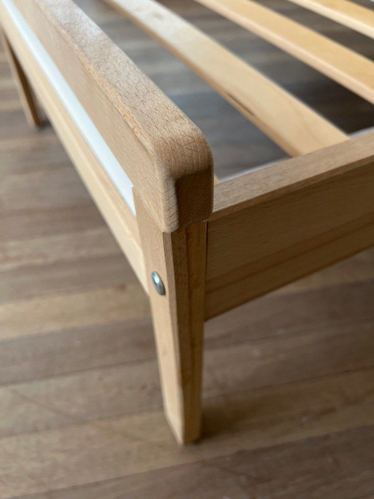 IKEA Snigler bed with mattress (Category: Children's Beds) located in San Juan City. Submitted by onlyamatteroftime (Listing ID 1403626779, Image 2). Description: Bed frame and mattresses were only used once. Selling because my son still prefers to sleep in big bed. .