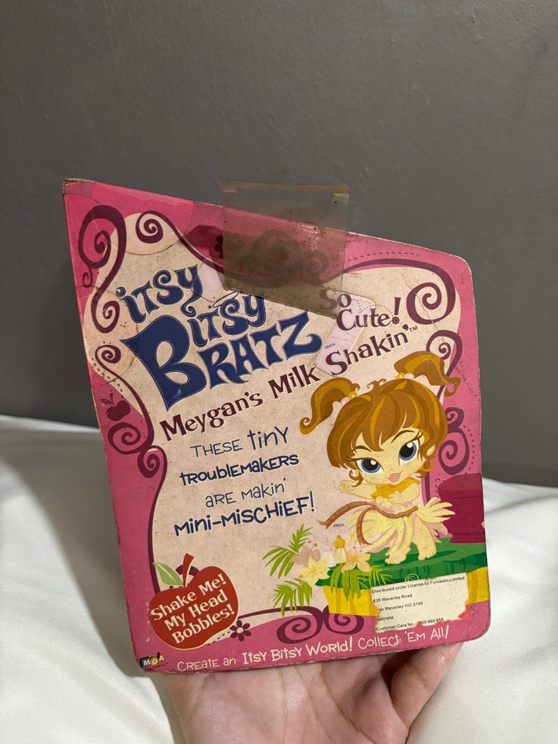 Itsy Bitsy Bratz Meygan (Category: Kids Toys) located in Valenzuela. Submitted by danabananani (Listing ID 1403624412, Image 3). Description: - Sealed/Unopened - No missing parts - From Australia - Only issue is that the packaging changed color.
