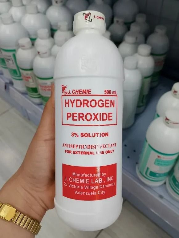 j.chemie HYDROGEN PEROXIDE 3% 500ML (Category: Medical Supplies & Tools) located in Quezon City. Submitted by zyra26 (Listing ID 1403643720, Image 1). Description: .
