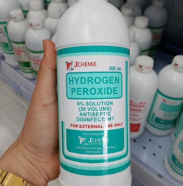 j.chemie HYDROGEN PEROXIDE 6% 500ML (Category: Medical Supplies & Tools) located in Quezon City. Submitted by zyra26 (Listing ID 1403645325, Image 1). Description: .