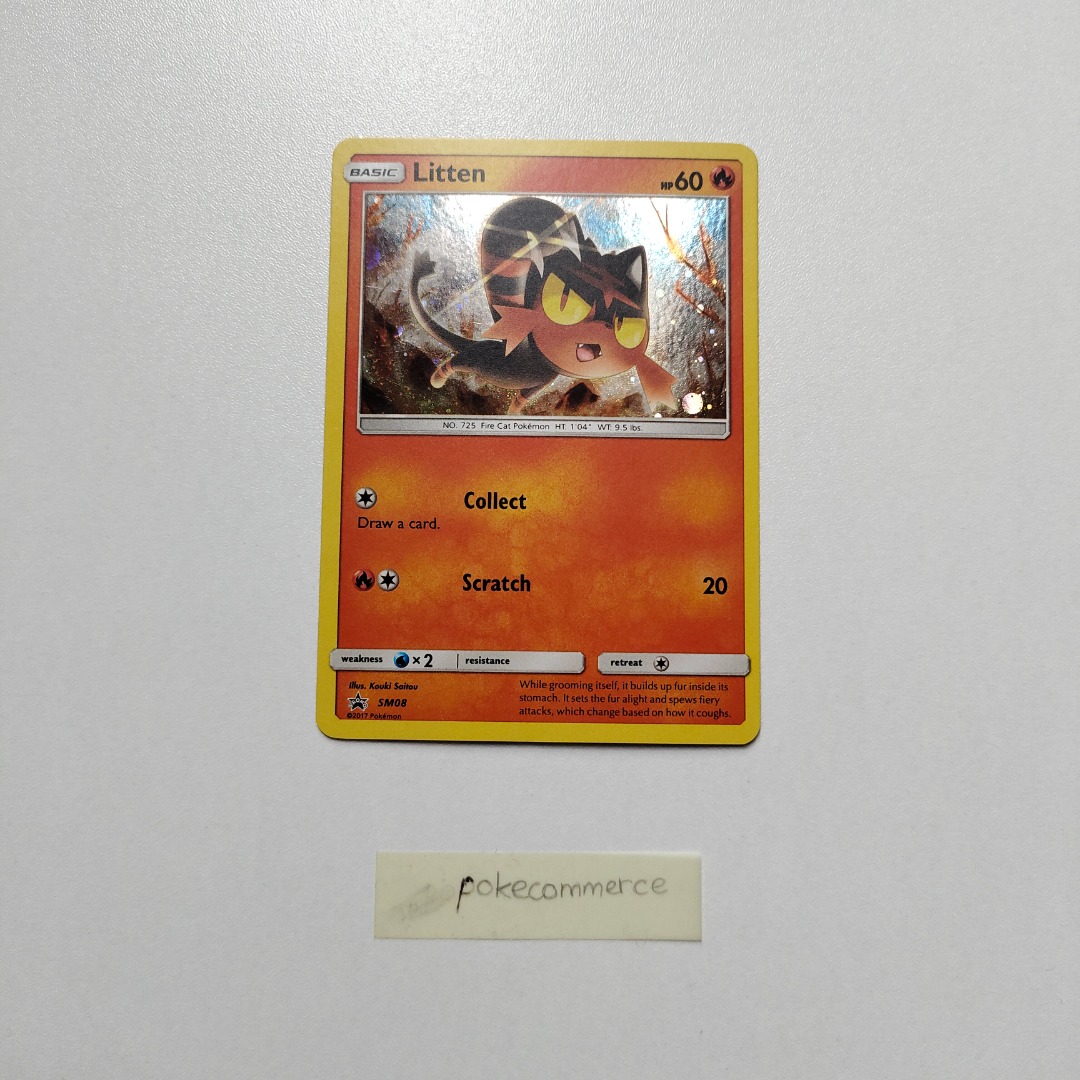 Litten Pokemon Card (Promo), Hobbies & Toys, Toys & Games on Carousell
