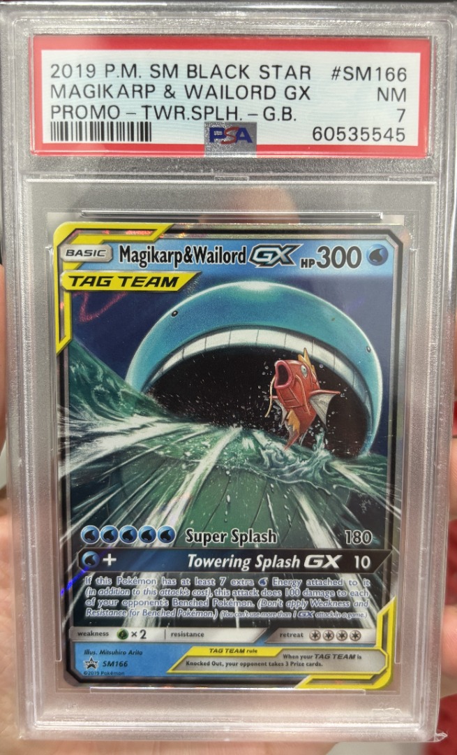 Magikarp & Wailord GX (Black Star) - PSA 7, Hobbies & Toys, Toys