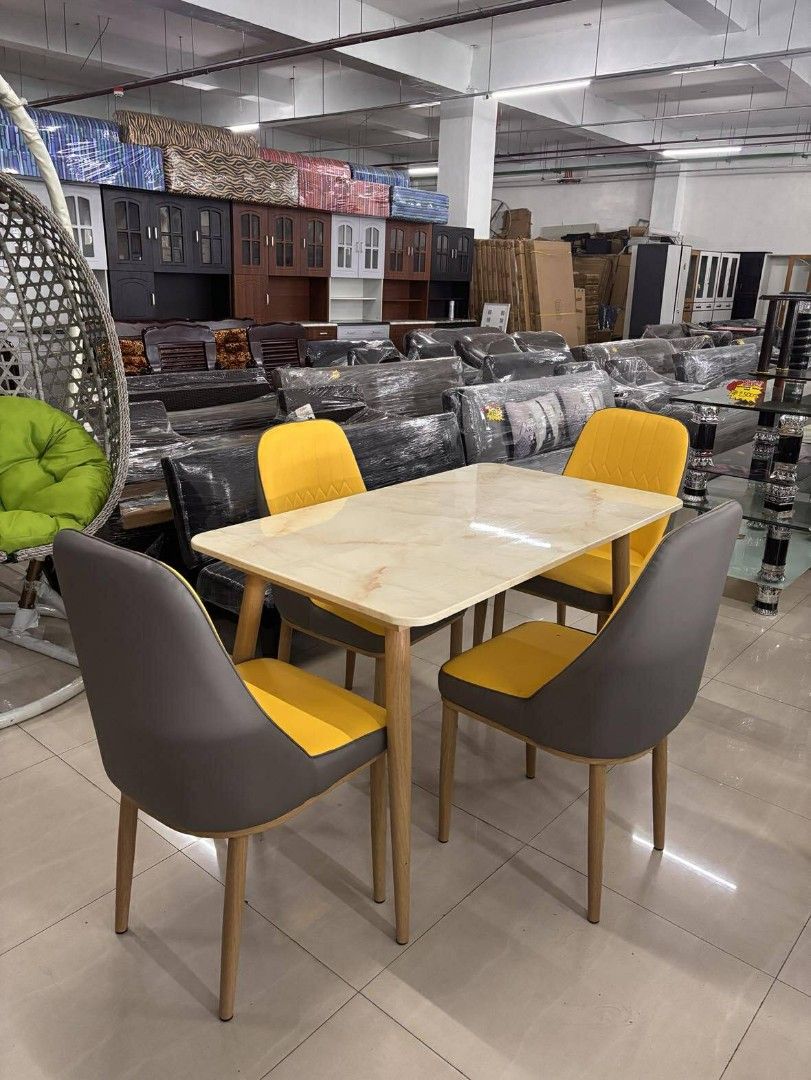 Marble Top Dining Table (Category: Tables & Sets) located in Makati City. Submitted by gineth24 (Listing ID 1403736463, Image 3). Description: Marble Top Dining Table Set 4 Seaters 120x70cm +Sf, may vary per location Pm for inquiries.