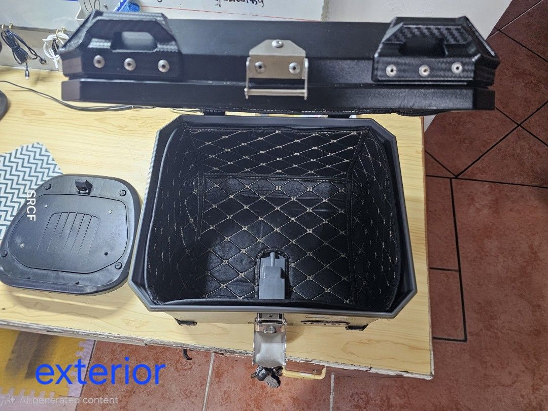 Motorcycle Storage Box (Category: Other Motorcycles Parts and Accessories) located in Quezon City. Submitted by geminimomma2 (Listing ID 1403639831, Image 3). Description: Brand: RXR Used in Honda Click bike Includes rack Best offer Ships w/in MMla area only or pick up. MOP: Gcash or bank transfer.