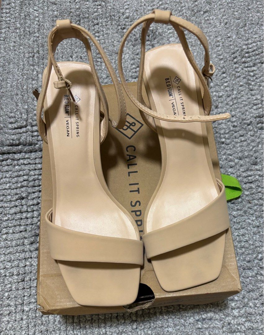Nude Sandals (Category: Sandals) located in Calamba. Submitted by declutter187 (Listing ID 1403665350, Image 1). Description: Worn only once for a wedding last March 2025. Bought for 2,495 100% Vegan Size 8.5 Rfs: kesa masira lang sa taguan.