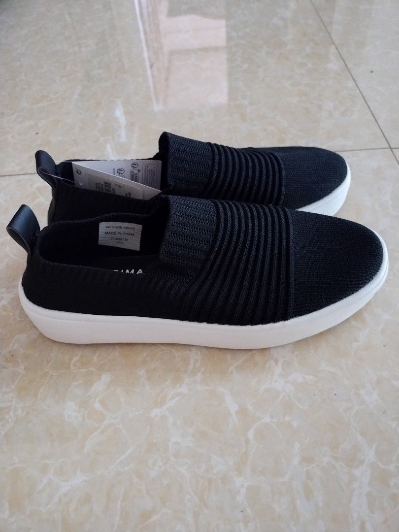 Primark Black Slip-on Sneakers Size 38 (Category: Sneakers) located in Makati City. Submitted by chamarket.2022 (Listing ID 1403658142, Image 1). Description: - Primark slip-on sneakers - Black with white soles - Size: EUR 38, UK 5, US 7 - Memory foam insole - Textured soles for grip - Includes original tags.