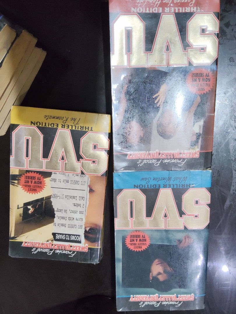 SVU Thriller Edition Books (Category: Storybooks) located in Marikina City. Submitted by geej12 (Listing ID 1403782669, Image 2). Description: Set of SVU Thriller Edition books. Titles include "The Roommate", "What Winter Saw", and "Rooms to Share". These books are based on the popular TV series. Perfect for fans of mystery and suspense. Great for reading or collecting..