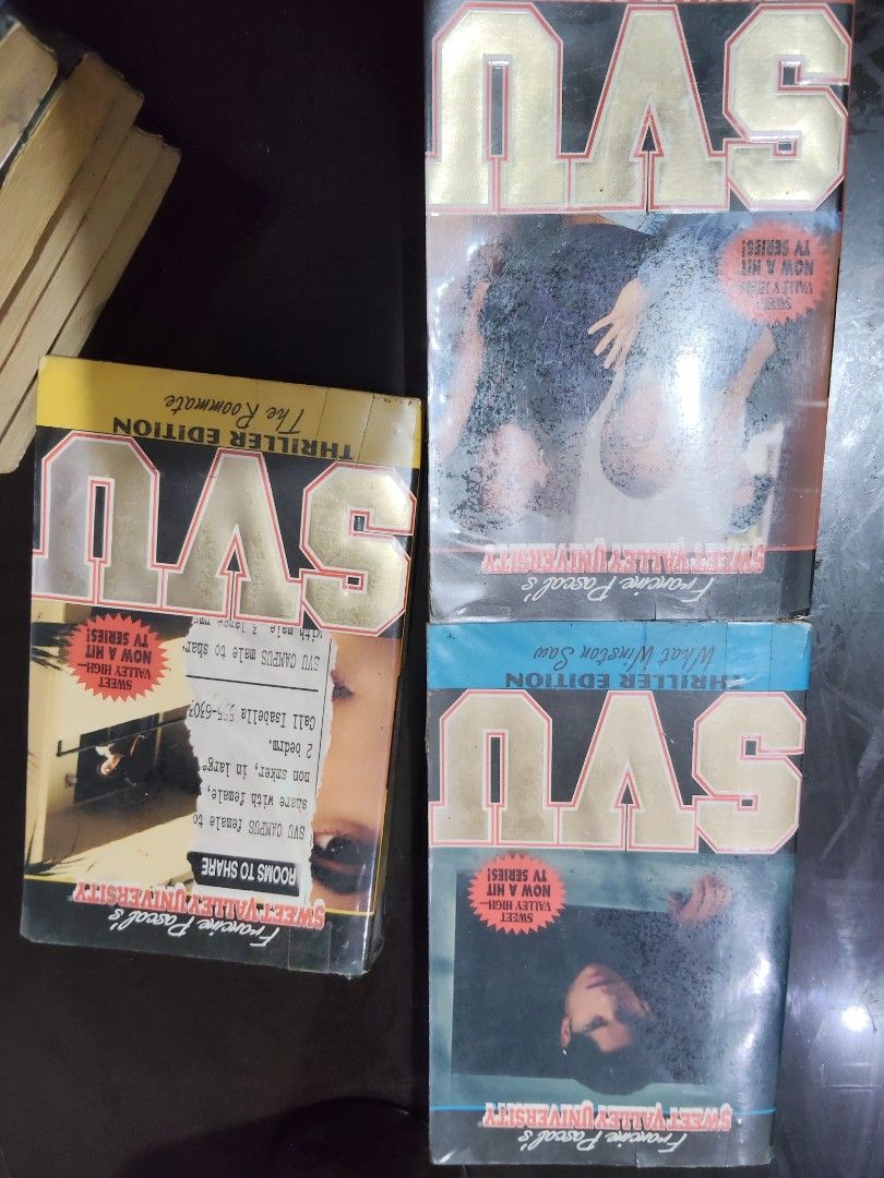 SVU Thriller Edition Books (Category: Storybooks) located in Marikina City. Submitted by geej12 (Listing ID 1403782669, Image 3). Description: Set of SVU Thriller Edition books. Titles include "The Roommate", "What Winter Saw", and "Rooms to Share". These books are based on the popular TV series. Perfect for fans of mystery and suspense. Great for reading or collecting..