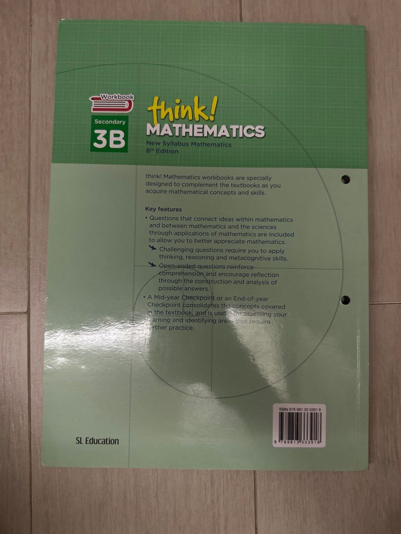 Think 1 Math Level 3 Think! Mathematics Secondary 3B Workbook, Hobbies & Toys, Books ...