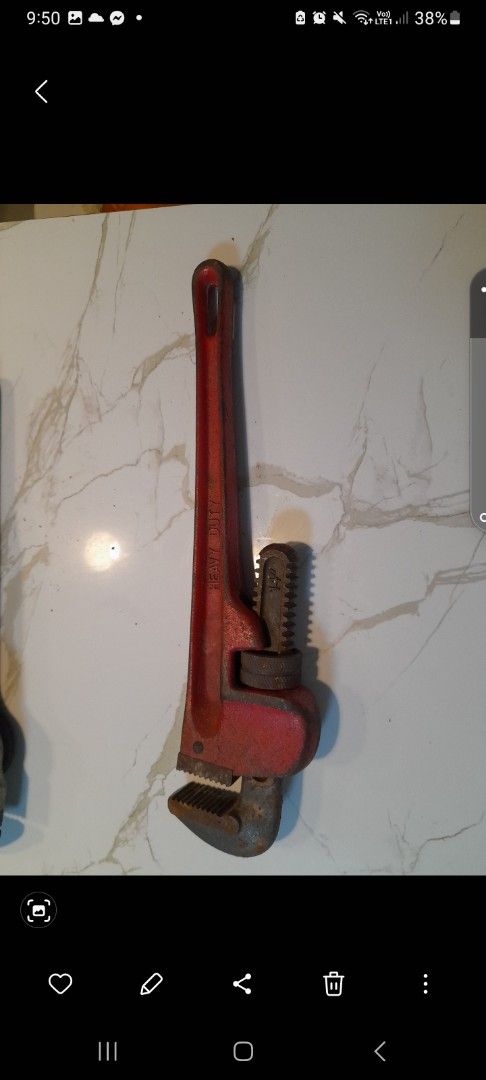 POWER JAWS BRAND U.S. (Category: Construction Tools & Equipment) located in Pasig City. Submitted by silentforest_59b349 (Listing ID 1403757015, Image 3). Description: - Vintage pipe wrench - Durable metal build - Adjustable jaw for versatile use - Perfect for plumbing and mechanical applications.