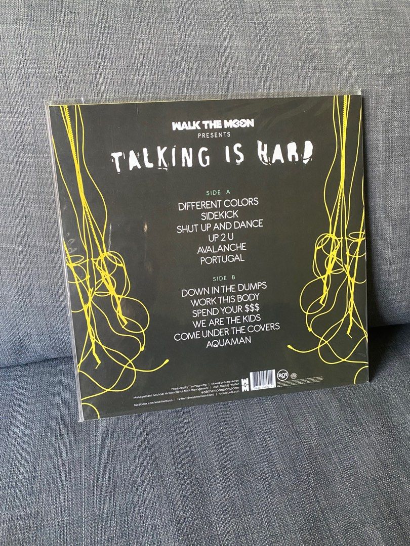 Walk The Moon - Talking Is Hard Vinyl Record (Category: Vinyls) located in Pasig City. Submitted by geloamnci (Listing ID 1403797876, Image 2). Description: Original Walk The Moon "Talking Is Hard" vinyl record. Includes album cover, record, inner sleeve with lyrics. Still in original packaging..