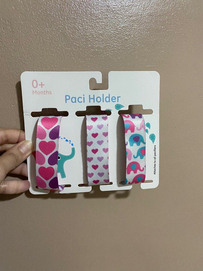 3 Piece Pacifier Teether Toy Clip Holder Set (Category: Soothers & Pacifiers) located in Quezon City. Submitted by bareminimalistph (Listing ID 1403966815, Image 1). Description: 3 Piece Pacifier Teether Toy Clip Holder Set Price: ₱69 Condition: Pre-loved Keep your baby’s pacifier or small toys clean, secure, and easy to reach with this cute 3 piece clip holder set. Each strap features sweet heart and elephant designs that add a fun touch to your