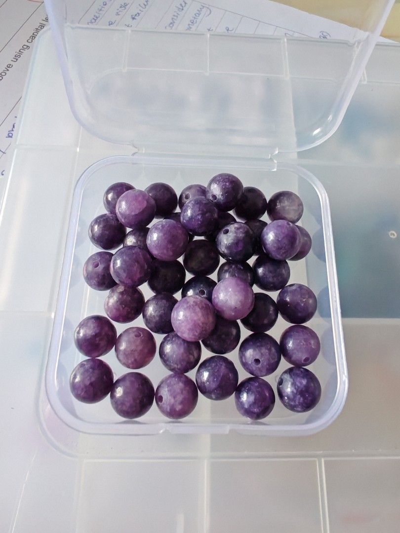 8mm Lepidolite natural stone beads, Hobbies & Toys, Stationery & Craft ...