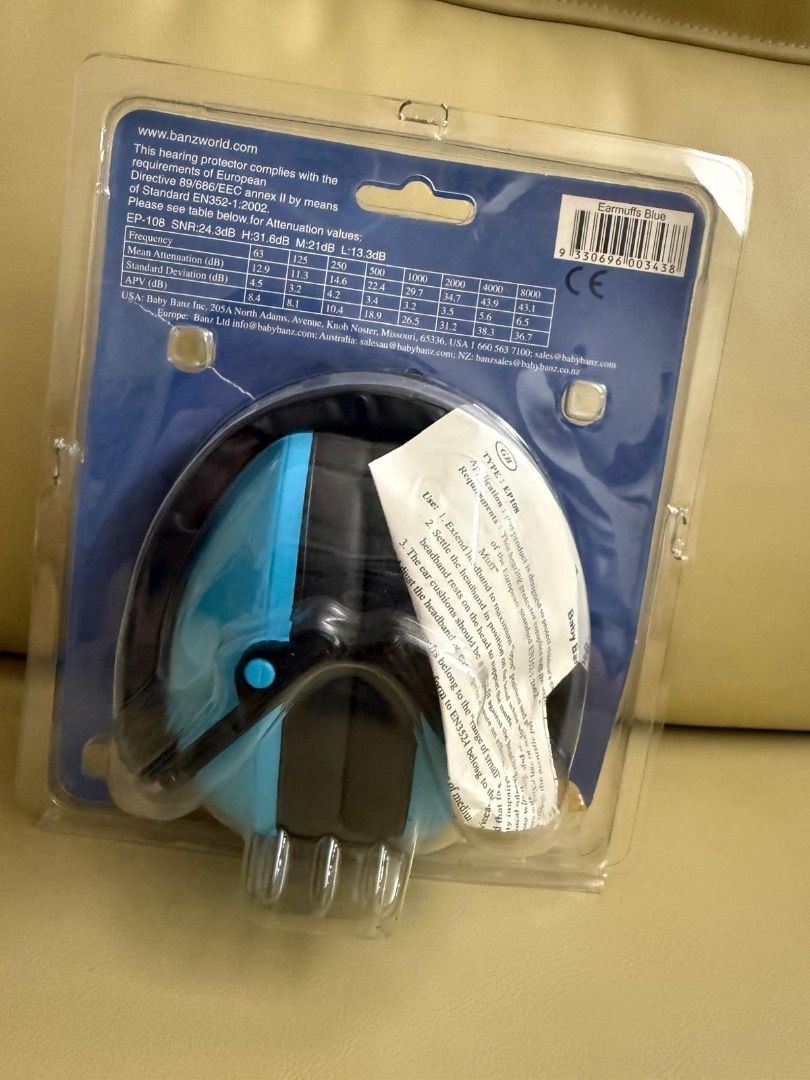 Banz Earmuffs For Kids - Blue (Category: Babies & Kids Fashion) located in Taguig. Submitted by debeardebar (Listing ID 1403983464, Image 2). Description: These Banz earmuffs are designed to protect hearing. They comply with European Directive 89/686/EEC. The earmuffs are blue and come in their original packaging. Children's Earmuffs, built for ages 2-10 Bought it in edamama Buyer to bear logistic cost..