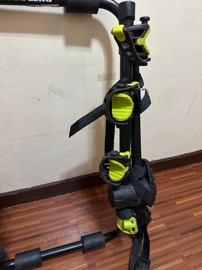 Buzz Rack Bike Rack (Category: Bicycles) located in Pasay City. Submitted by icemc (Listing ID 1403863849, Image 2). Description: - Buzz Rack bike rack - Fits various bike sizes - Adjustable straps and clamps - Sturdy black frame with yellow accents - In good working condition.
