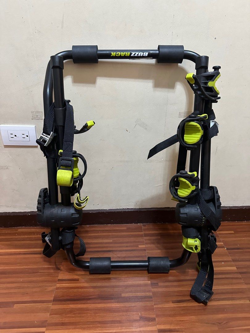 Buzz Rack Bike Rack (Category: Bicycles) located in Pasay City. Submitted by icemc (Listing ID 1403863849, Image 1). Description: - Buzz Rack bike rack - Fits various bike sizes - Adjustable straps and clamps - Sturdy black frame with yellow accents - In good working condition.