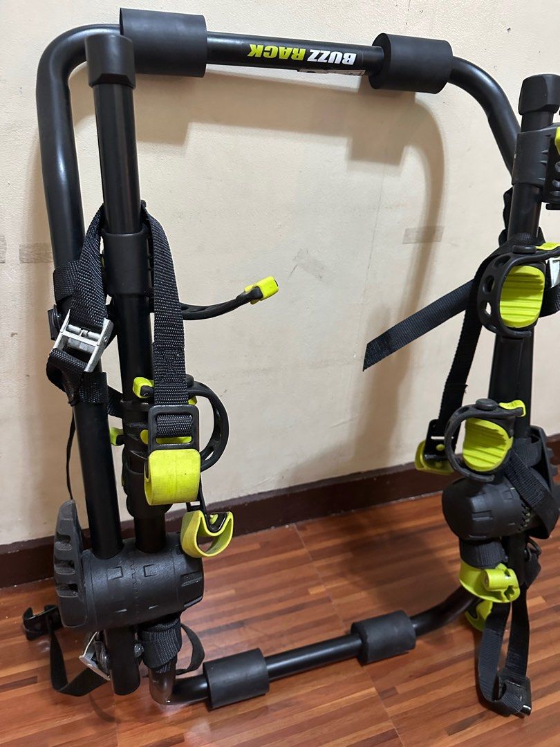 Buzz Rack Bike Rack (Category: Bicycles) located in Pasay City. Submitted by icemc (Listing ID 1403863849, Image 3). Description: - Buzz Rack bike rack - Fits various bike sizes - Adjustable straps and clamps - Sturdy black frame with yellow accents - In good working condition.