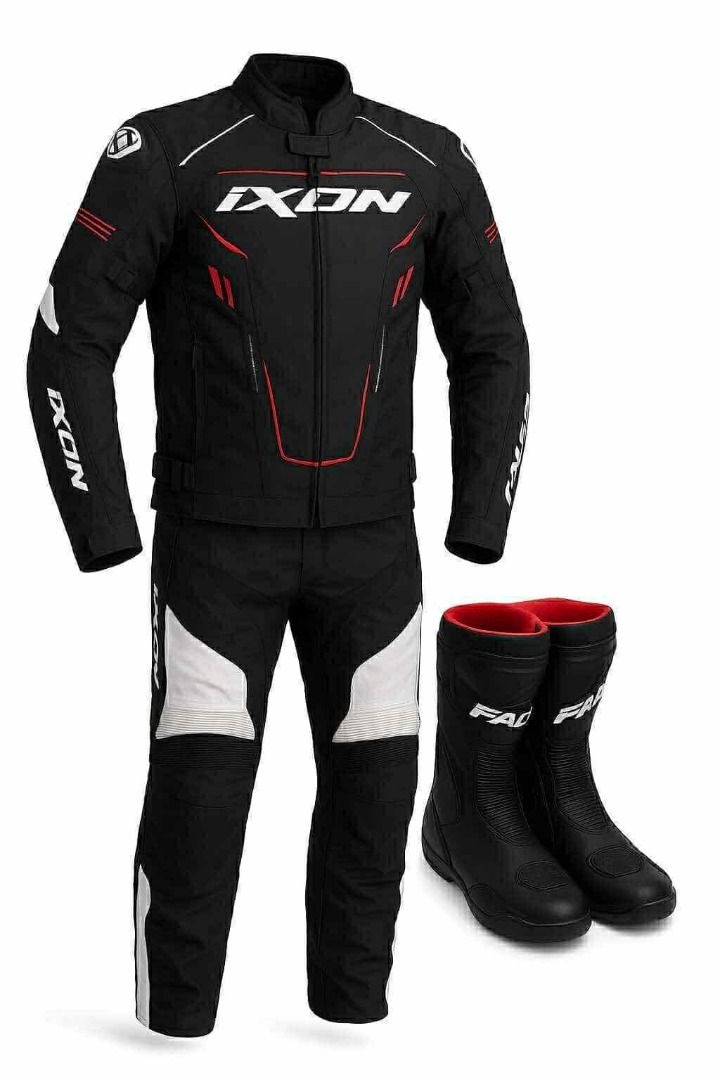 Complete Motorcycle Riding Gear Set – IXON Jacket & Pants + FALCO Boots ...