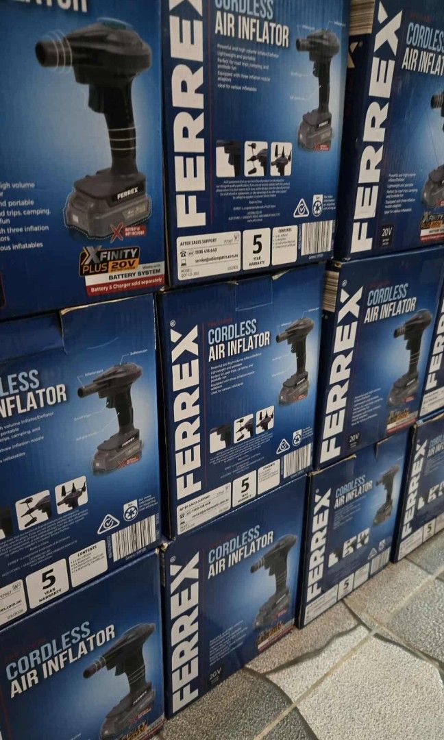 FERREX AIR INFLATOR (Category: Construction Tools & Equipment) located in Bulacan. Submitted by iamvanillapeach (Listing ID 1403809180, Image 2). Description: Ferrex Cordless Air inflator unit only (battery and charger sold separately) New/mall pullout/good working condition..