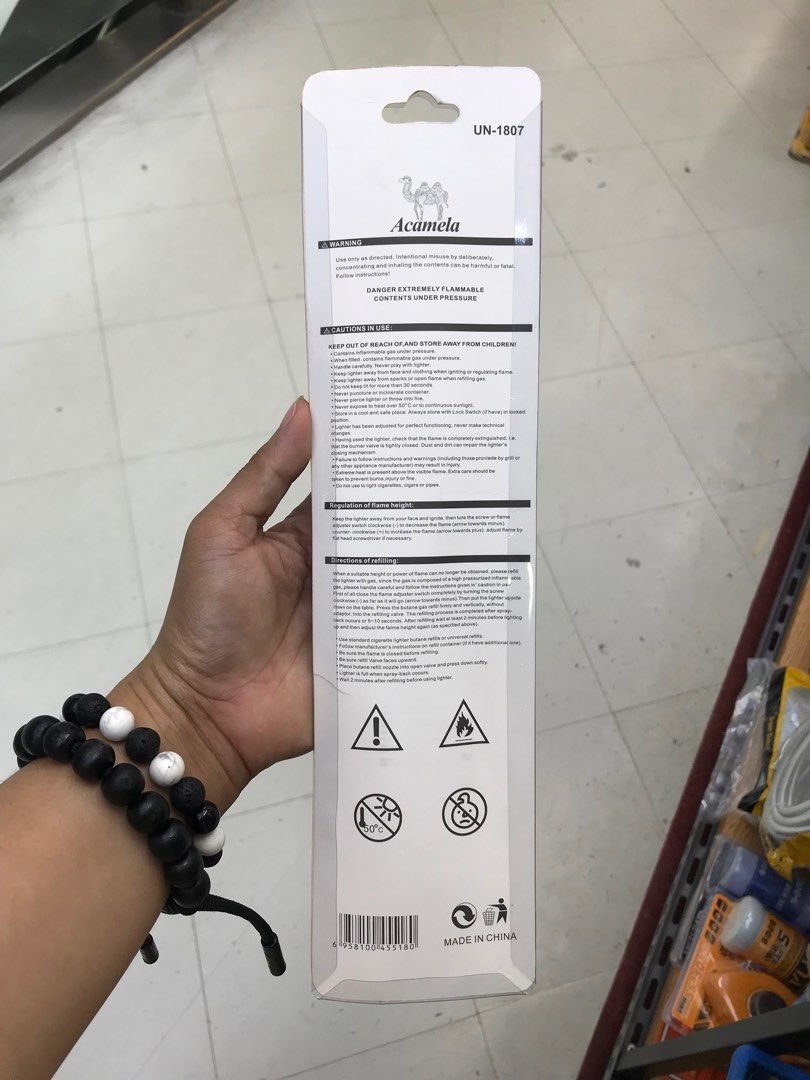Gas Stove Lighter (Category: Other Kitchen Appliances) located in Manila. Submitted by o.t.o_solar_xinmey_lighting (Listing ID 1403845666, Image 2). Description: It is a type of butane lighter commonly usedfor lighting gas stoves, grills, candles, and fireplaces..
