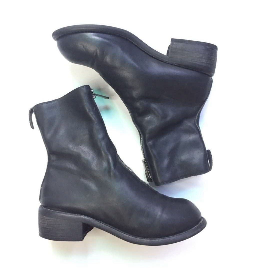 Guidi Black Leather Ankle Boots Size 36 (Category: Boots) located in Davao. Submitted by MahLiRa (Listing ID 1403835151, Image 2). Description: Guidi Boots - Black leather ankle boots - Size 36 - Front zipper closure (Excella, GID) - Low block heel - Signs of wear on soles.