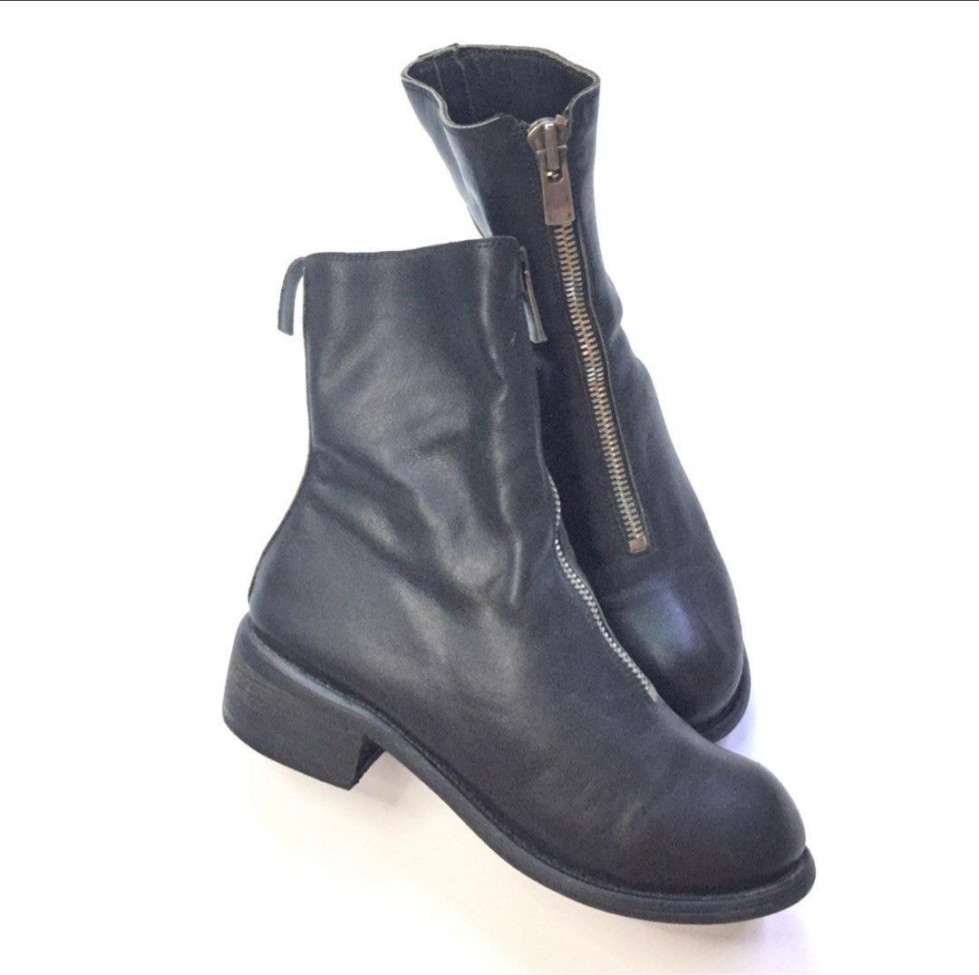 Guidi Black Leather Ankle Boots Size 36 (Category: Boots) located in Davao. Submitted by MahLiRa (Listing ID 1403835151, Image 1). Description: Guidi Boots - Black leather ankle boots - Size 36 - Front zipper closure (Excella, GID) - Low block heel - Signs of wear on soles.
