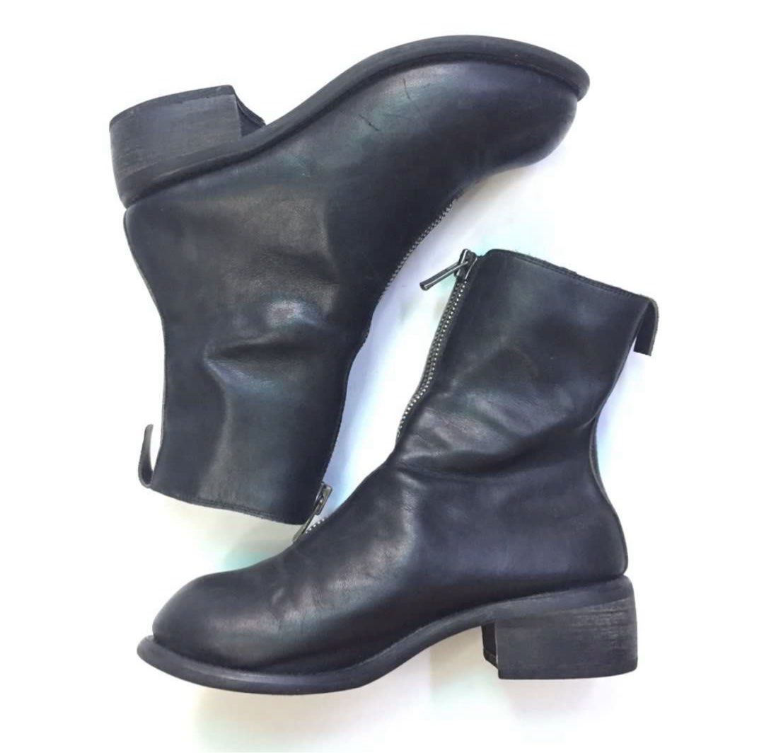 Guidi Black Leather Ankle Boots Size 36 (Category: Boots) located in Davao. Submitted by MahLiRa (Listing ID 1403835151, Image 3). Description: Guidi Boots - Black leather ankle boots - Size 36 - Front zipper closure (Excella, GID) - Low block heel - Signs of wear on soles.