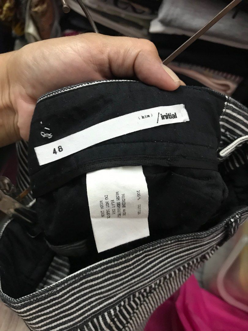 Initial Striped Pants (Category: Trousers) located in Caloocan City. Submitted by mermaid.drive (Listing ID 1403950739, Image 3). Description: sz 32 unisex closet clean up.