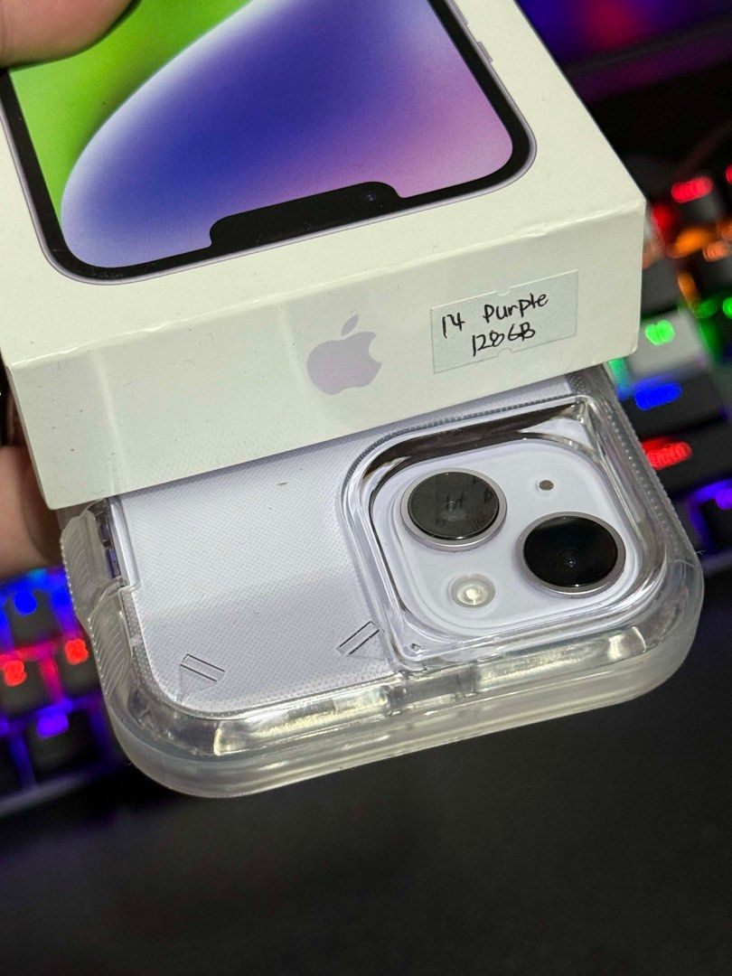Iphone 14 128gb Factory Unlocked (Category: iPhone 14 Series) located in Manila. Submitted by regualkaryl (Listing ID 1403959775, Image 1). Description: Hello, selling my preloved Iphone 14 128gb factory unlocked. No issue. Sobrang kunat pa ng batt. Lady Used. Never been open/repair. Unli reset. Original lahat. Sa powermac mismo binili. With complete inclusion (box - same imei, cord) Check detailed pics. Manila area. Willing to deliver/meet halfw