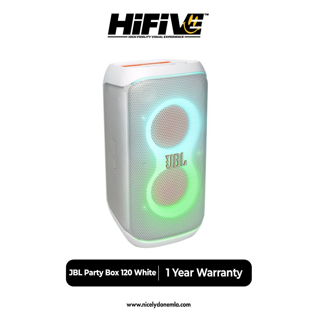 JBL PARTY BOX 120 (Category: Soundbars, Speakers & Amplifiers) located in Quezon City. Submitted by hifivebynicelydone (Listing ID 1403845416, Image 1). Description: 🎉 Bring the Party Anywhere with the JBL PartyBox Club 120! 🔊 Turn any space into a full-on celebration with the JBL PartyBox Club 120, the portable speaker that delivers massive 160W JBL Original Pro Sound with deep, punchy bass and crystal-clear highs. ✨ Key Features: 🎶 Powerful 