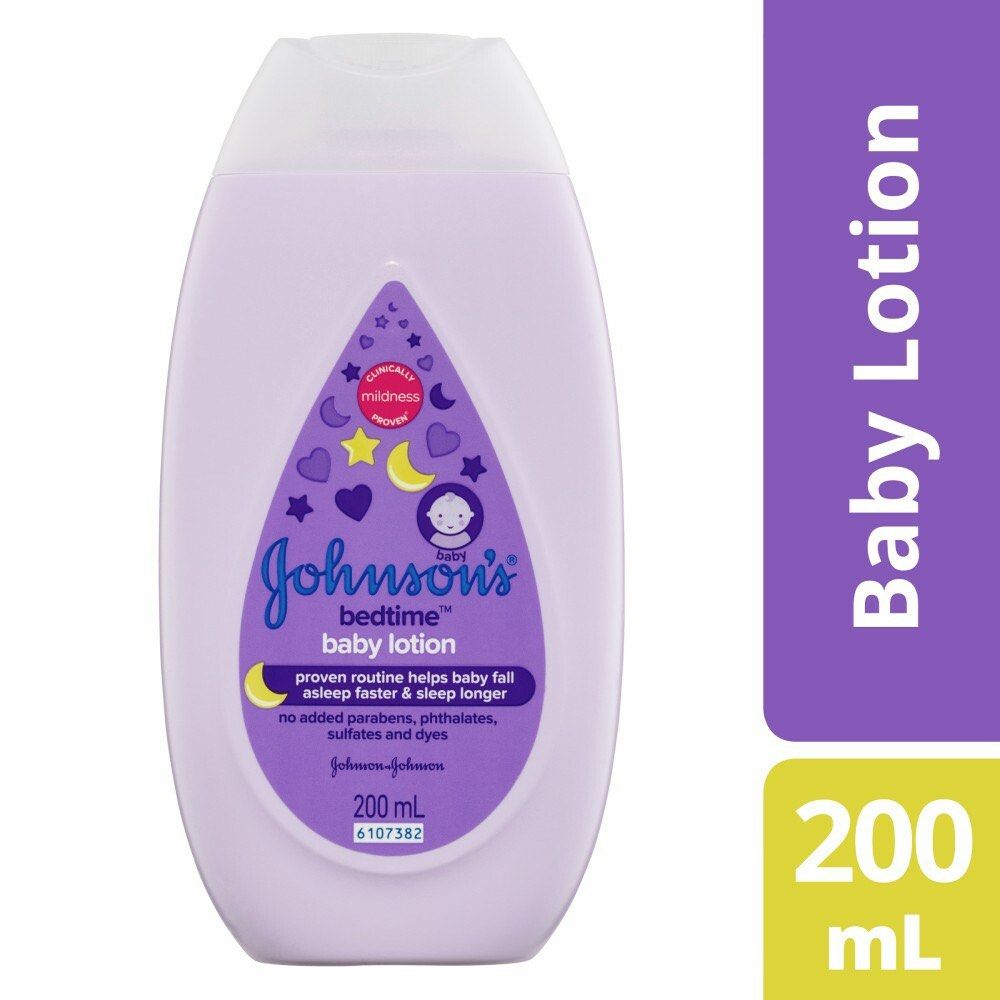 Johnson's Bedtime Baby Lotion 200ml (Category: Baby Toiletries & Grooming) located in Paranaque City. Submitted by nm_essentials (Listing ID 1403860878, Image 2). Description: Johnson's Bedtime Baby Lotion, 200ml. Clinically proven to help baby fall asleep faster and sleep longer. No added parabens, phthalates, sulfates, and dyes. Proven routine helps baby fall asleep faster & sleep longer. Suitable for use under adult supervision. For external u