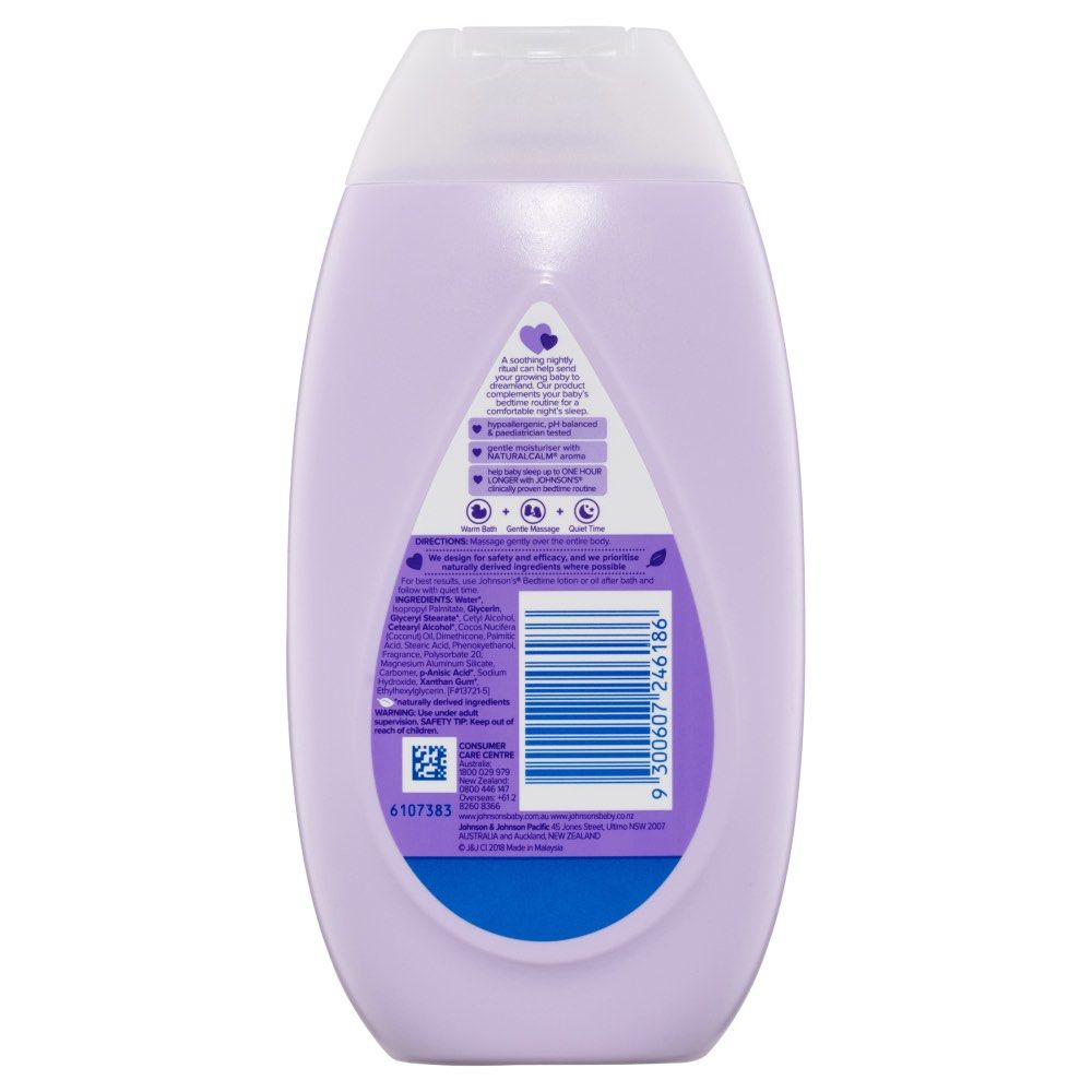 Johnson's Bedtime Baby Lotion 200ml (Category: Baby Toiletries & Grooming) located in Paranaque City. Submitted by nm_essentials (Listing ID 1403860878, Image 3). Description: Johnson's Bedtime Baby Lotion, 200ml. Clinically proven to help baby fall asleep faster and sleep longer. No added parabens, phthalates, sulfates, and dyes. Proven routine helps baby fall asleep faster & sleep longer. Suitable for use under adult supervision. For external u