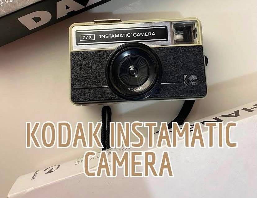 Kodak Instamatic 77x Camera (Category: Cameras) located in Pasig City. Submitted by dos.xxx (Listing ID 1403862023, Image 1). Description: - Vintage Kodak Instamatic 77x camera - Fixed focus 1:1 lens, 43mm - Single shutter speed: 1/50s - Uses 126 cartridge film - Includes optical viewfinder - Made in Kodak London - Working condition.
