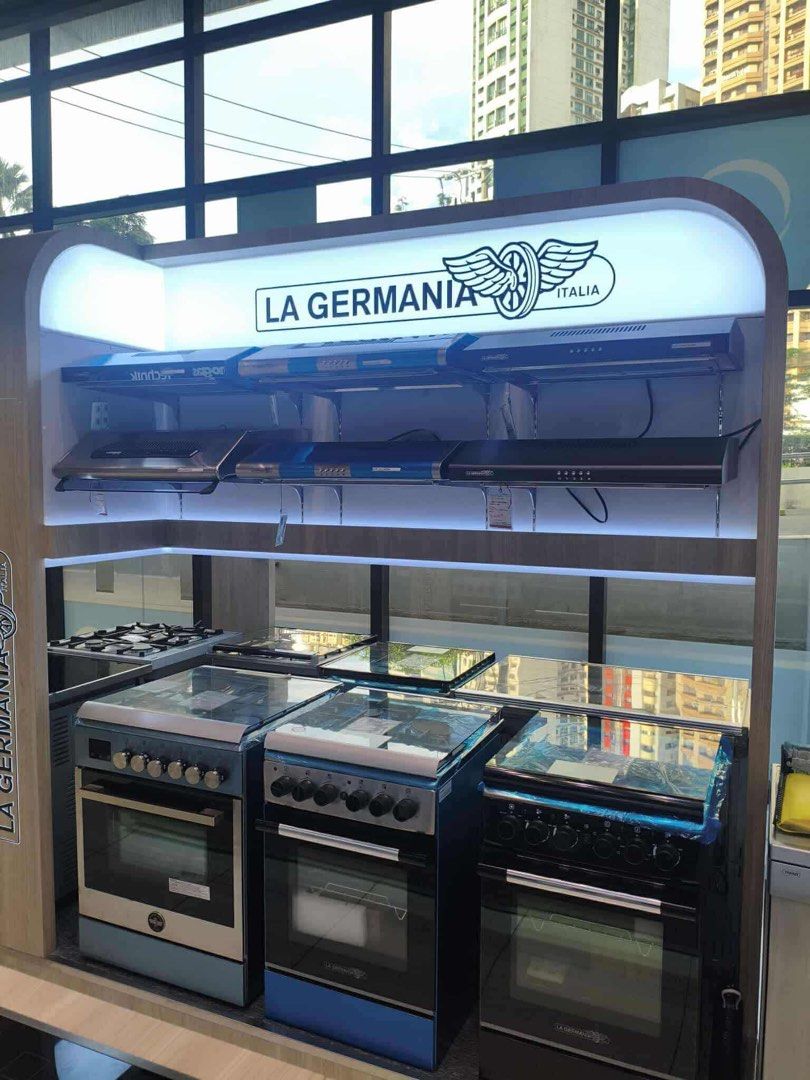 LA GERMANIA COOKING RANGE (Category: Cookers) located in Quezon City. Submitted by maryann.dimalanta (Listing ID 1403960237, Image 1). Description: LAGERMANIA COOKING RANGE 60cm 4 burner PFG 640 30B - 23,300 PFG 631 30B - 27,000 CGFC530 31BT - 18,900 CGFCC540 31BT - 18,400 CGFC531 31BTR - 20,400 CGFC503 40BR - 21,600 CGFC531 40XR - 23,700 CGFC631 31BTR - 23,600 CGFC640 31BTR - 26,200 CGFC604 40BTR - 31,800 CGFC631 31XTR - 31,300 CGFC631 40XTR - 3
