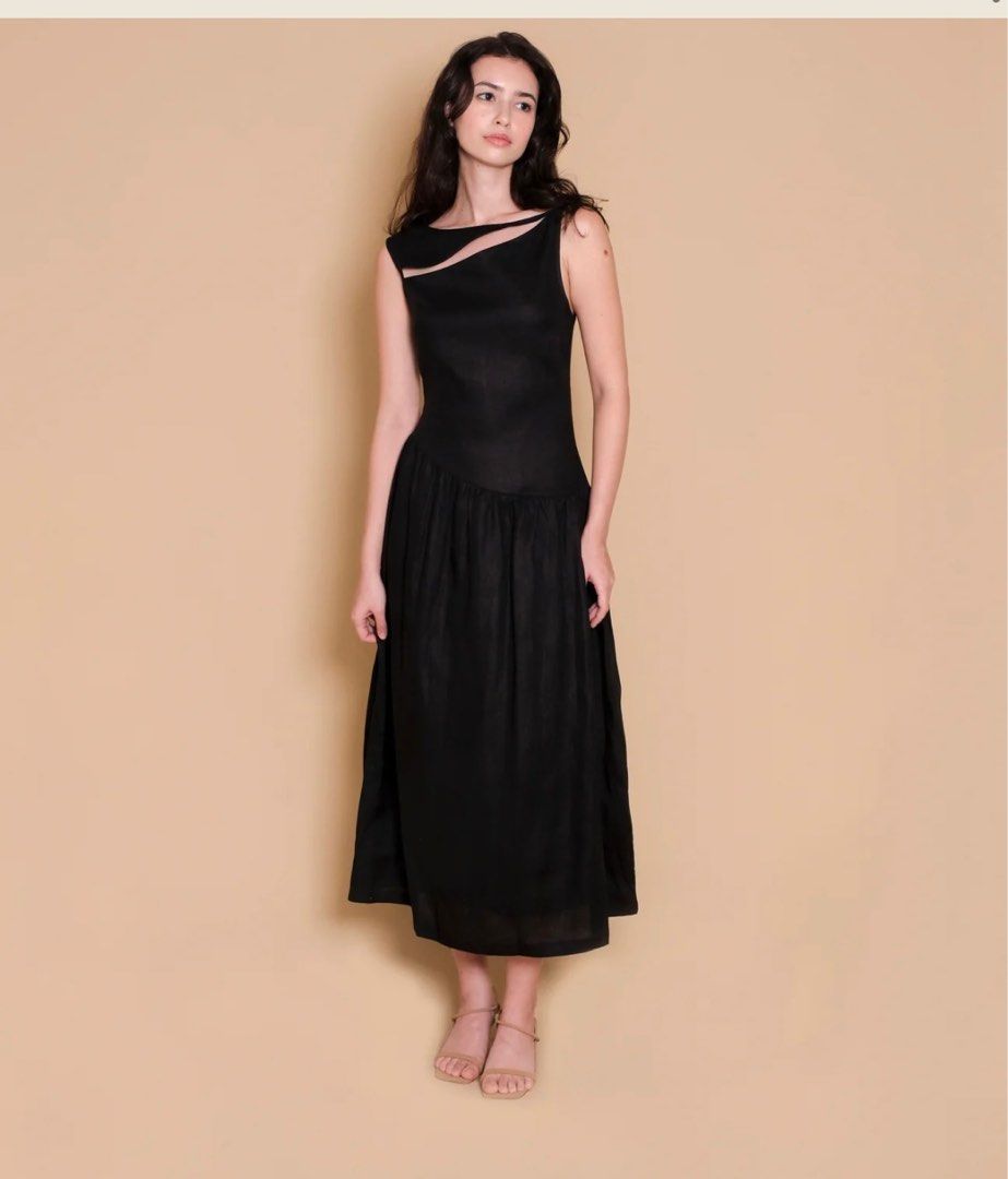 Lis Atelier x Debra Jane ASYMMETRICAL DROPWAIST DRESS in black xs, Women's  Fashion, Dresses & Sets, Dresses on Carousell