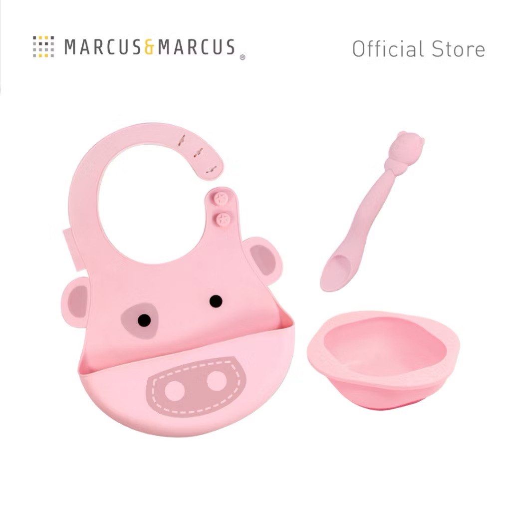 Marcus and Marcus Pink Pig Baby Feeding Set (Category: Weaning & Toddler Feeding) located in Quezon City. Submitted by bareminimalistph (Listing ID 1403980492, Image 2). Description: Marcus and Marcus Pink Pig Baby Feeding Set Price: ₱900 Condition: LIKE NEW (comes with original box) RFS: Bowl and spoon used once during travel. Bib is unused. Give your little one a fun and hassle free feeding experience with this Marcus and Marcus Pink Pig Baby F