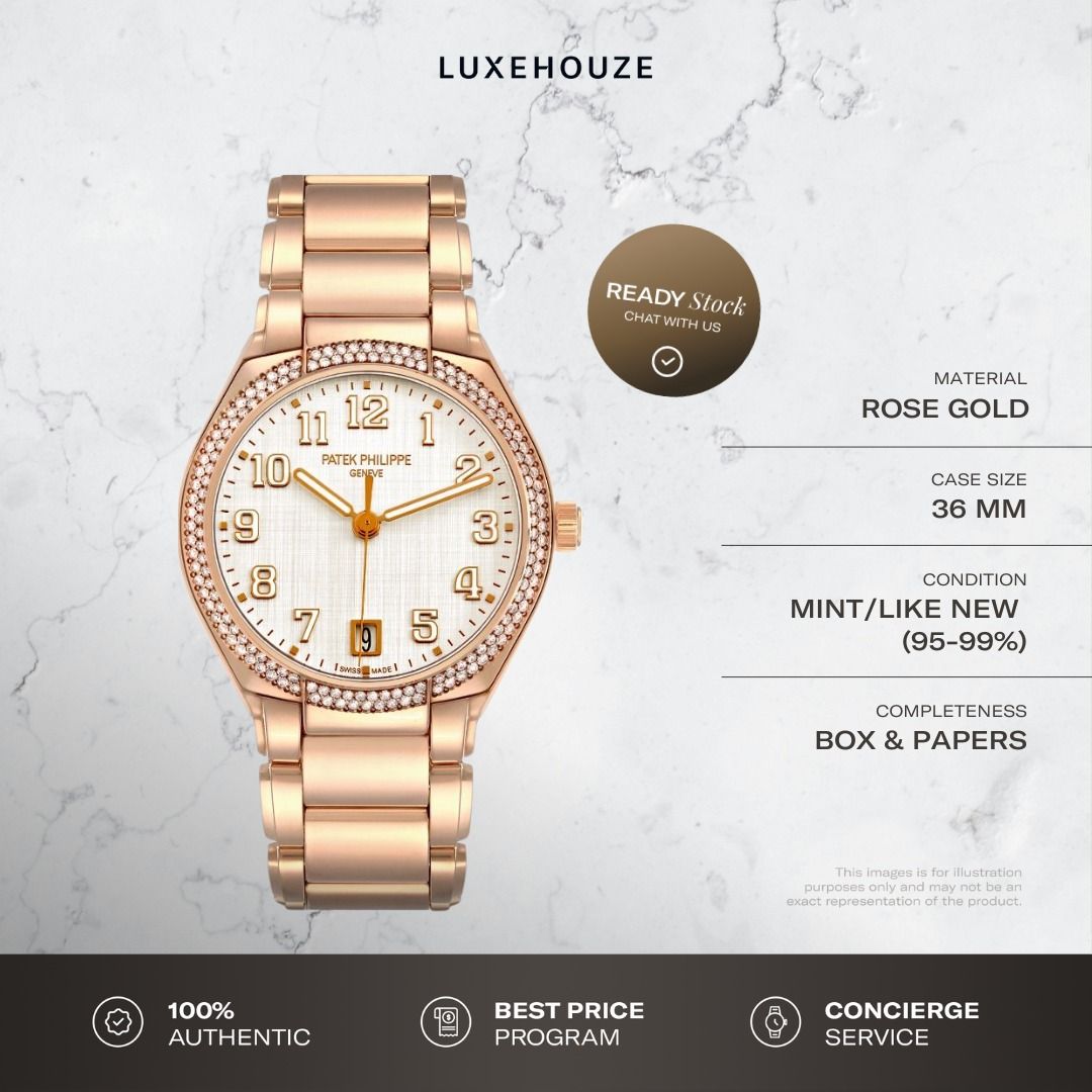 Mint 2024 Patek Philippe Twenty~4 7300/1200R-010 White (Category: Watches) located in Singapore. Submitted by luxehouze (Listing ID 1394816779, Image 1). Description: Luxehouze is your trusted marketplace to buy and sell luxury goods. Luxehouze SG Pte Ltd is a licensed luxury goods marketplace and regulated dealer. WHY US? 100% Authentic with Money-Back Guarantee Best Price Program* Luxury Sourcing * T&Cs apply. OUR SERVICES • Watch Purchase - Sh