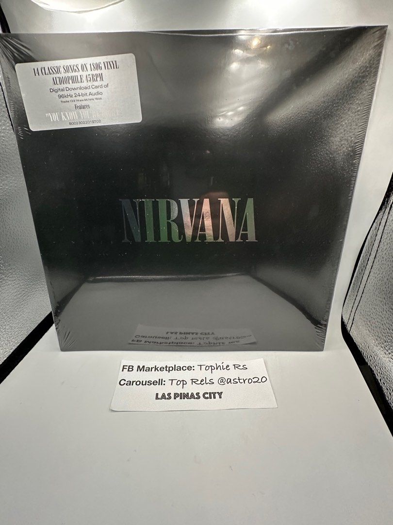Nirvana - Nirvana 14 classic songs Vinyl Lp (Category: Vinyls) located in Las Pinas. Submitted by tophiers (Listing ID 1403876244, Image 1). Description: FS: NIRVANA 14 Classic Songs Vinyl LP Brand New Sealed 180g Audiophile Version Php2800 (price is net) Pls do not haggle for the price Thank you po Item loc: Las Pinas City MOD: Lalamove or Grab at Buyers Booking and Cost or you can personally pick-up at: 1.) Gatchalian Subd in Las Pinas (weekday