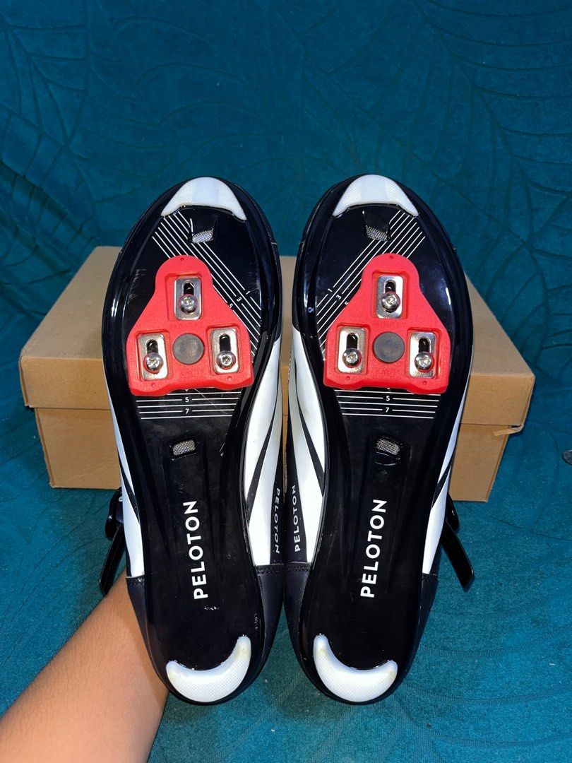Peloton Cycling Shoes (Category: Other Sports Equipment and Supplies) located in Manila. Submitted by samsison6814720 (Listing ID 1403844293, Image 2). Description: - Peloton cycling shoes - Includes cleats and original box PRICE IS NEGOTIABLE .